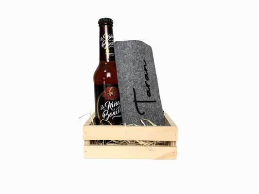 Funda de gafas personalizada y botella