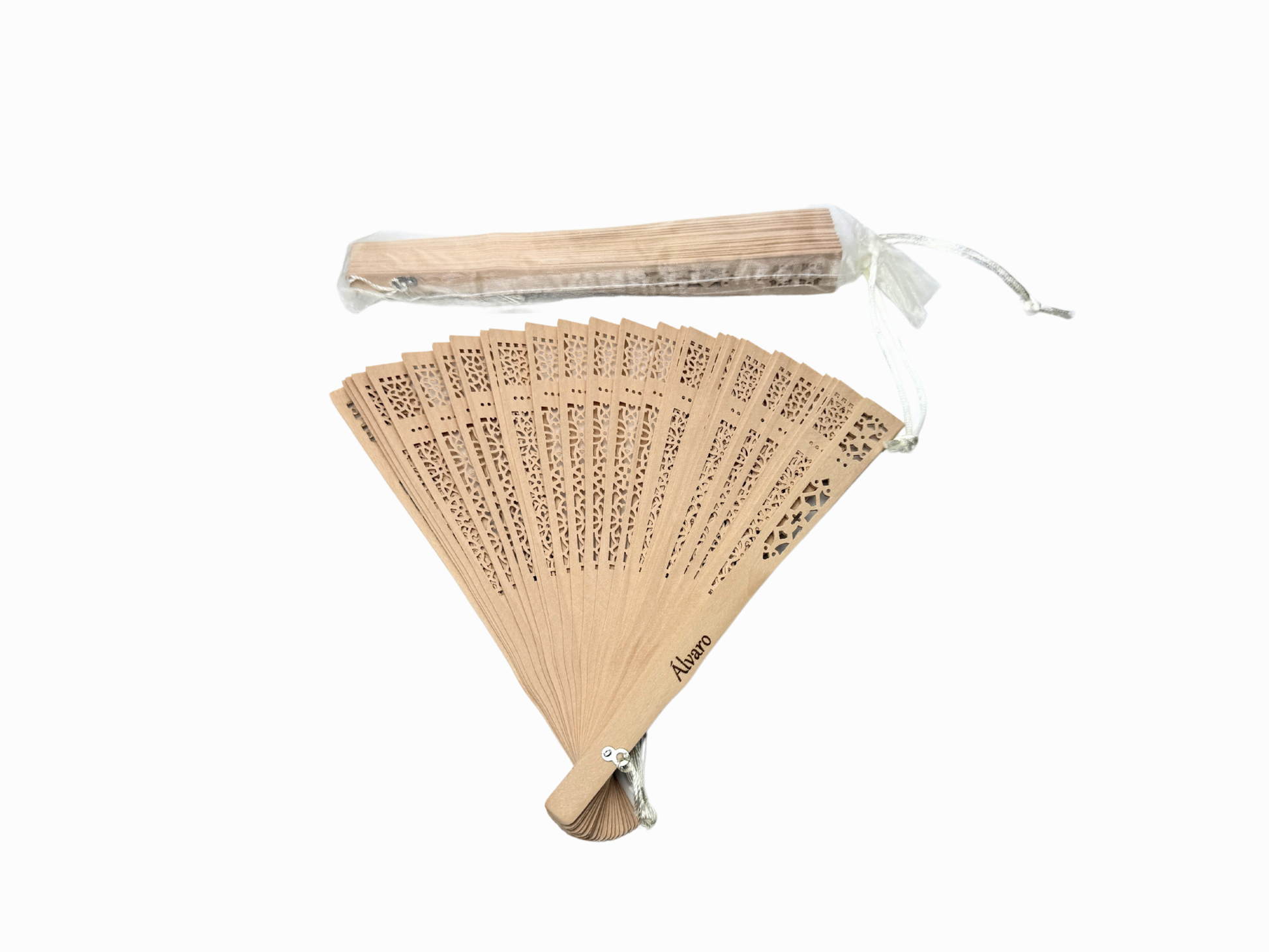 Abanico madera personalizado bodas comuniones regalos 