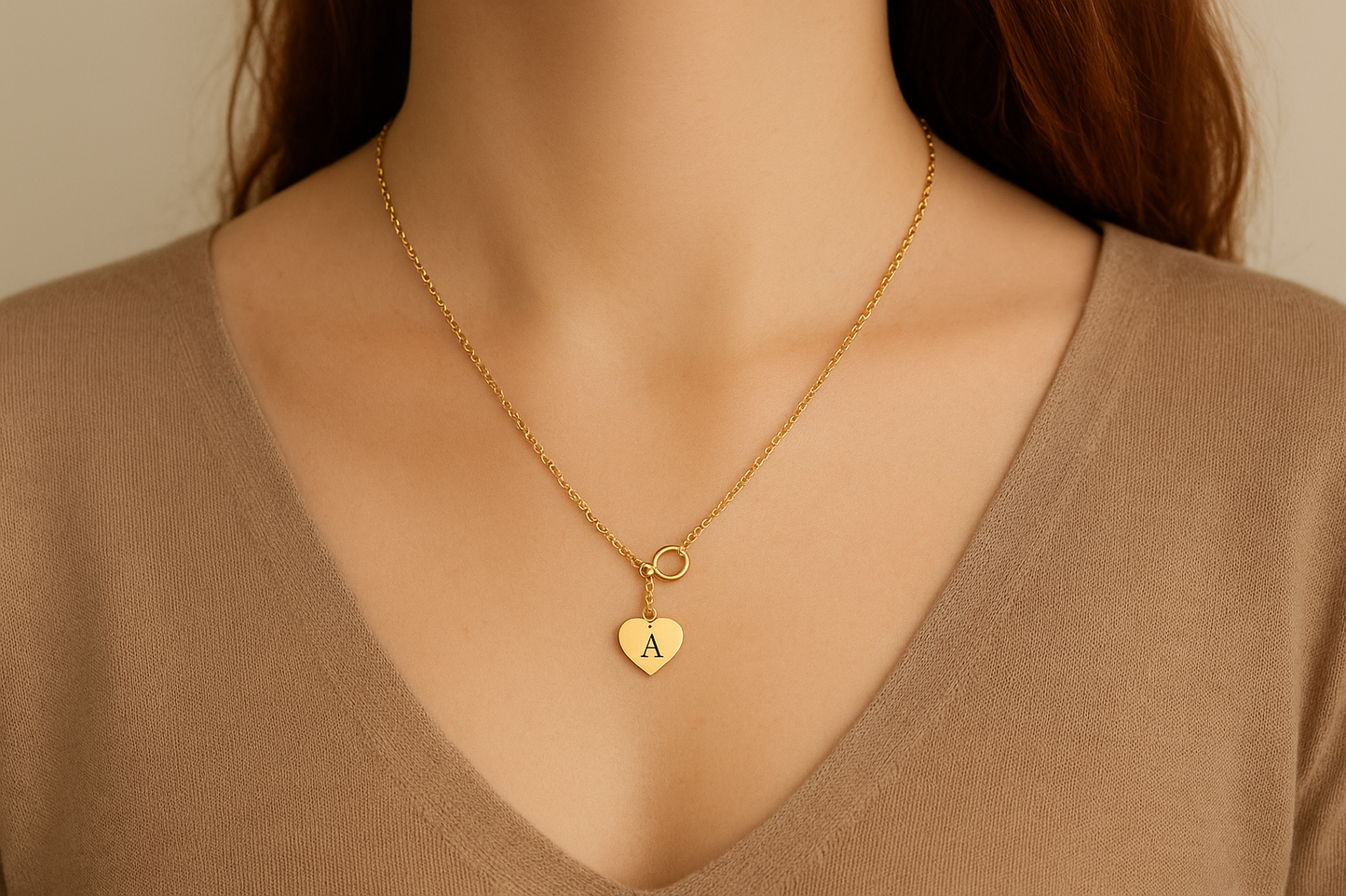 Colgante corazón mujer oro plata rosa acero inoxidable personalizado