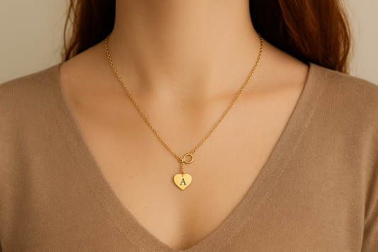 Colgante corazón mujer oro plata rosa acero inoxidable personalizado