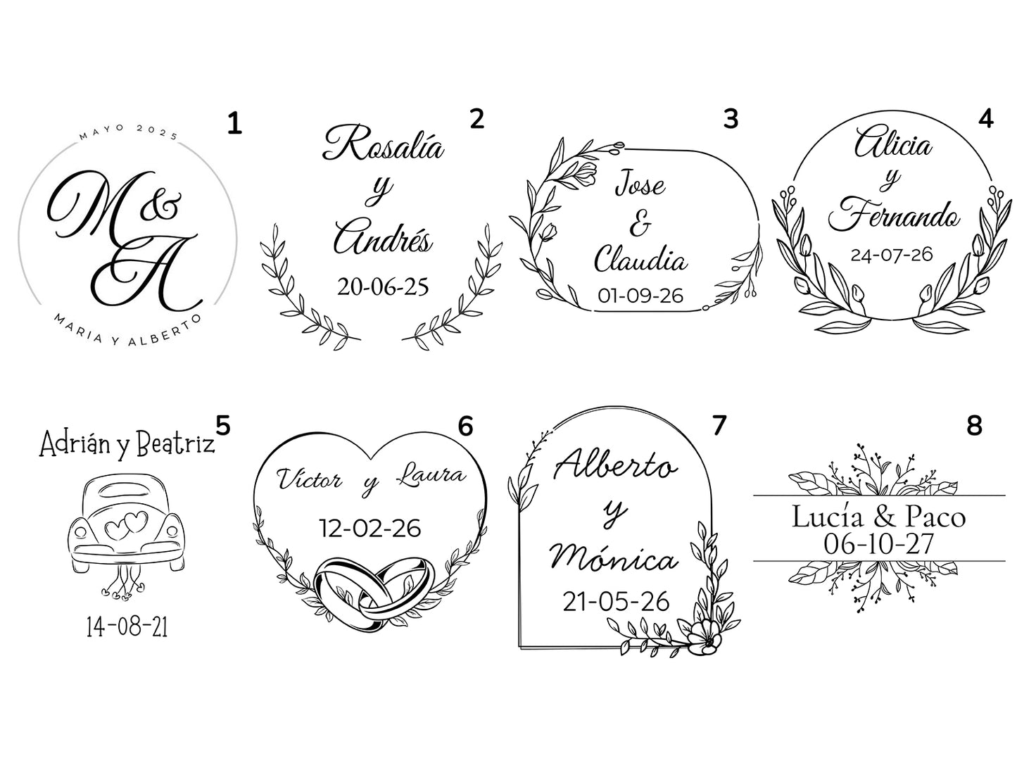 Diseños personalizados para bodas ejemplos