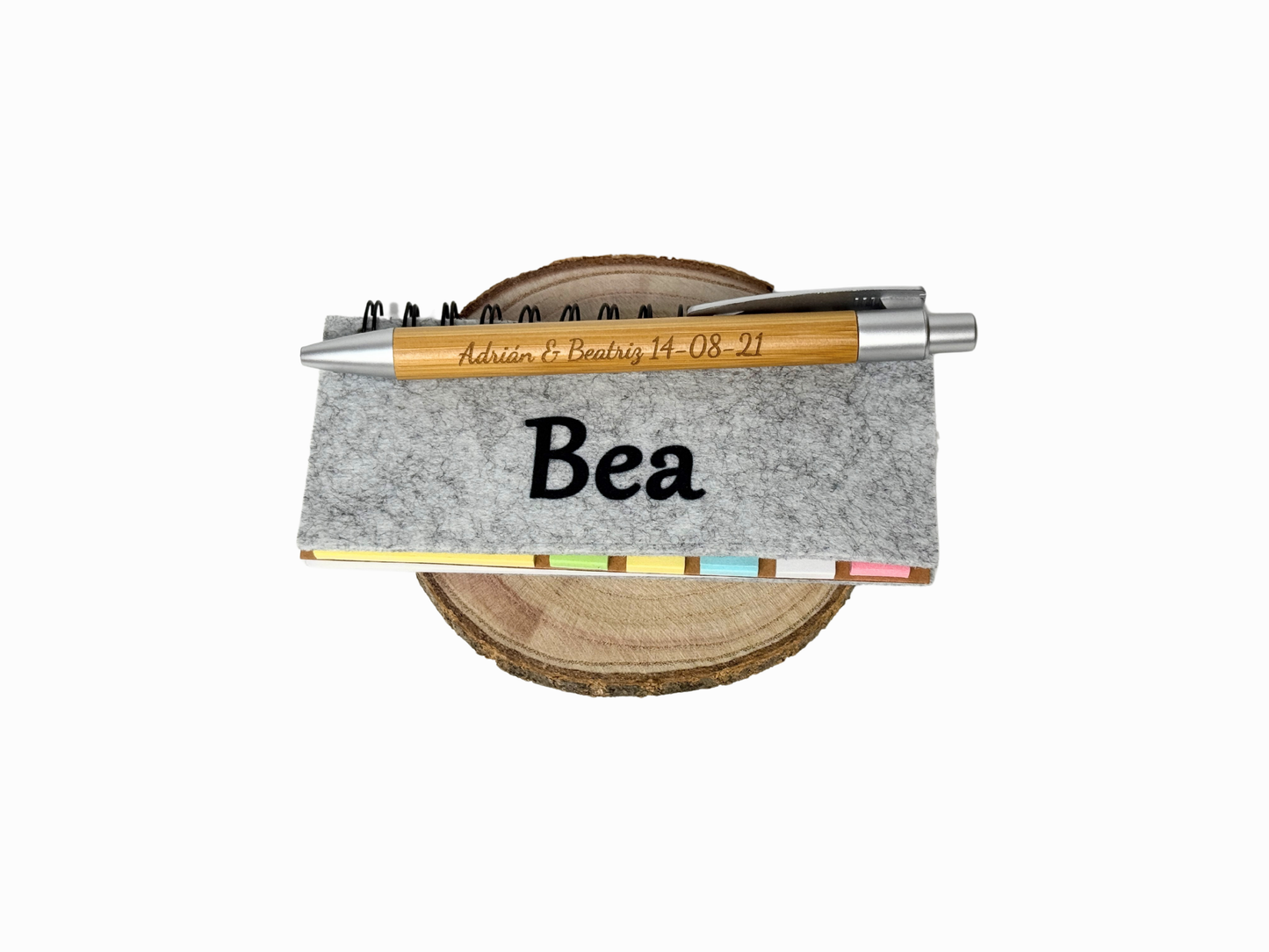 Mini libreta bolígrafo personalizado bodas comuniones regalos