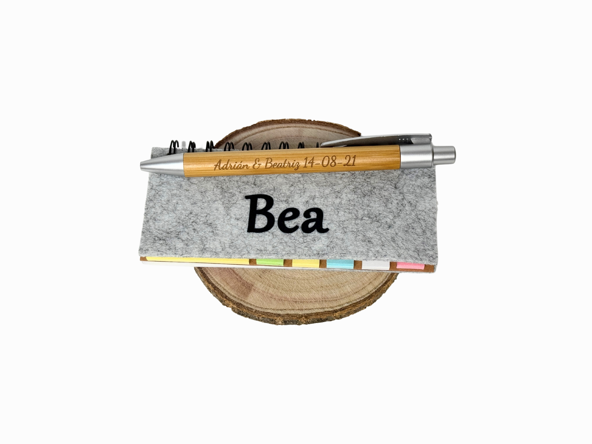 Mini libreta bolígrafo personalizado bodas comuniones regalos