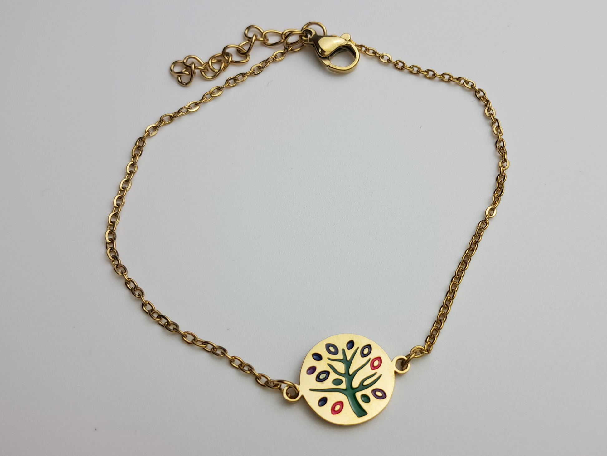Pulsera árbol oro plata acero inoxidable personalizada