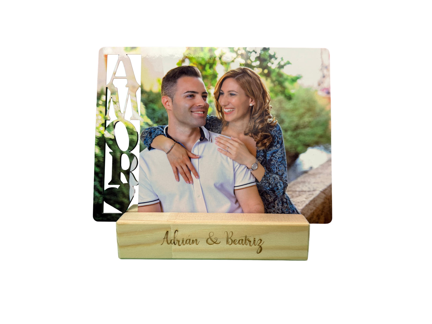 Marco fotos amor madera personalizado regalos